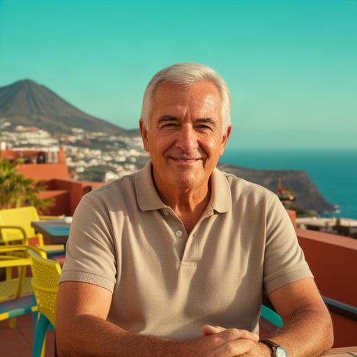 Perry Santaeularia en una terraza luminosa de Santa Cruz de La Palma