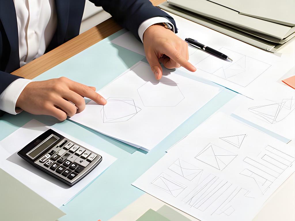 Asesora analizando un plan financiero personalizado con gráficos impresos sobre una mesa