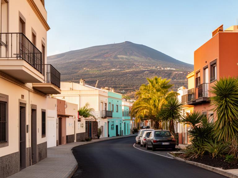 Calle de Breña Alta en Santa Cruz de la Palma con edificios residenciales y acceso a la zona de la oficina
